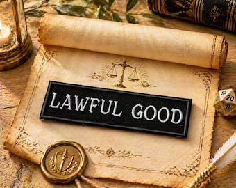 Lawful Good Patch/Iron-On Patch/Geeks & Gamers/Anime/Pathfinder/DND Alignment Patches/Embroidered Sew On Applique for Clothing Vest Backpack