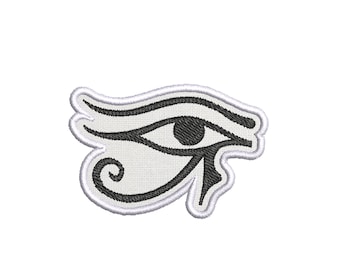Occhio di Ra o Occhio di Re Simbolo Stemma Ricamato Ferro Sulla Patch Femminile Antica Mitologia Egiziana per Zaino Borse Gilet Giacca Abbigliamento