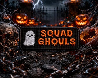 Squad Ghouls Patch/Iron-On Patch/Halloween Costume Decor/Embroidered Sew-On Applique for Clothing Vest/Jacket Hats Backpack