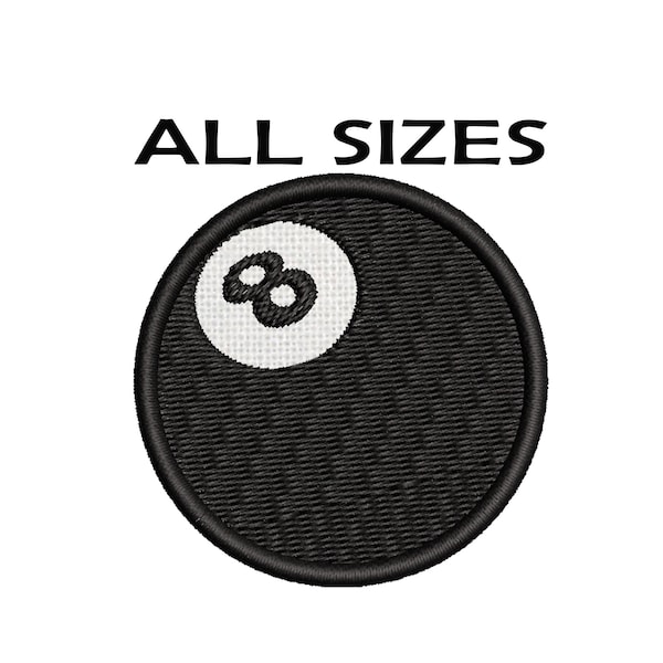 Eight Ball Patch Embroidered DIY Iron-on/Sew-on Applique Backpack Bag Vest Jacket Clothing Jeans Hats Gift Stripes and Solids Billiards Pool