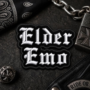 Elder Emo Patch/Iron-On Patch/Alternative Rock Music/Goth Gothic/Embroidered Sew-on Decorative Applique Clothing Vest/Jacket Hats Backpack