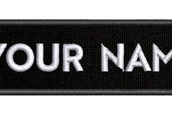Custom Your Name Tag Small 3&quot; x 1&quot; Embroidered Iron On Patch Sew On Hook Back for Uniform Luggage Costume Backpack Bag Vest Jacket Clothes