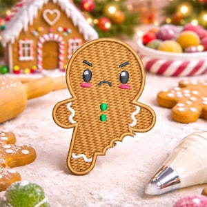 かわいいジンジャーブレッドマンのクリスマス刺繍アイロンパッチマジックホリデー楽しいバッジストッキングバックパックバッグベストジャケット衣類用