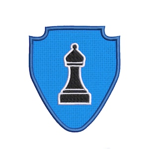 Black Bishop Chess Piece Patch Embroidered DIY Iron-on/Sew-on Applique Backpack Bag Vest Jacket Clothing Jeans Hat Board Game Hobby Strategy