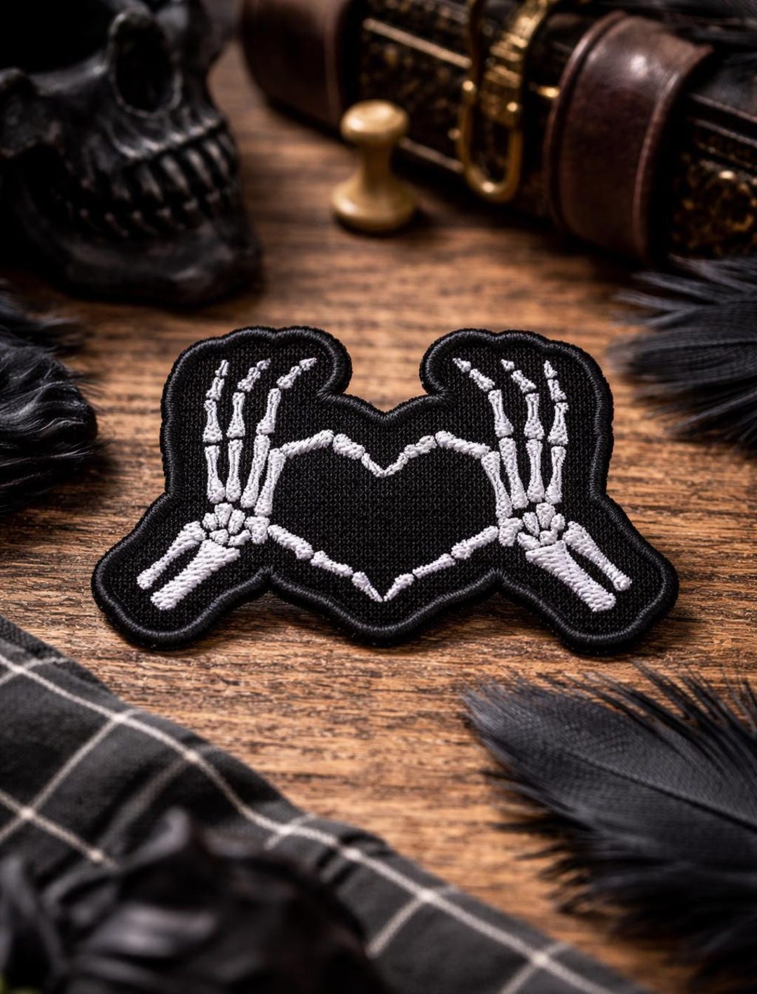 Skeleton Hands Heart Love Patch/iron-on Patch/halloween Costume ...