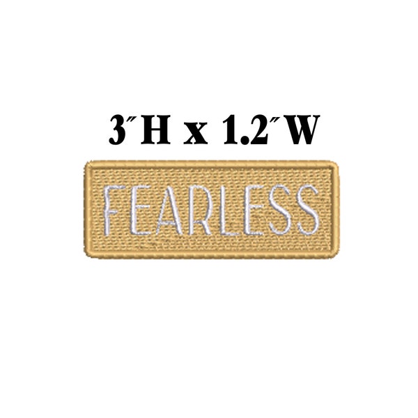 Fearless Patch Embroidered DIY Iron-on/Sew-on Applique Custom Badge For Backpacks Bag Vest Jacket Clothing Jeans Hats Gift Costume Cosplay