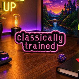 Classically Trained Patch/Iron-On Patch/Geeks & Gamers/Retro Vintage/Embroidered Sew-On Applique for Clothing Vest/Jacket