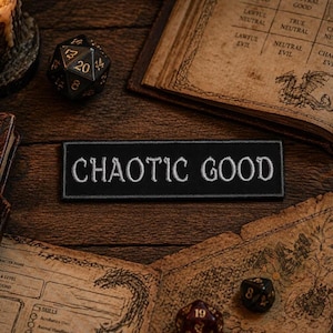 Parche Caótico Bueno/Parche termoadhesivo/Geeks y jugadores/Anime/Pathfinder/Parche de alineación de D&D/Aplicación bordada para coser en ropa, chaleco o mochila