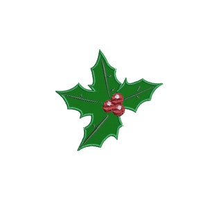 Holly Mistletoe Embroidered Iron On Patch Christmas Costume Magic Joyous Holidays Fun Badge for Backpack Bags Vest Jacket Clothing Stockings