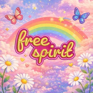 Free Spirit-patch/opstrijkpatch/retro jaren 70 hippie/reis souvenir/geborduurd opnaaiwerk appliqué voor kleding vest/jas hoeden rugzak