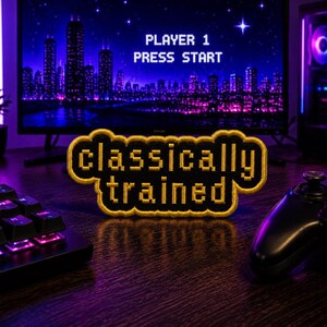 Classically Trained Patch/Iron-On Patch/Geeks & Gamers/Embroidered Sew-On Applique for Clothing Vest/Jacket Hat Backpack