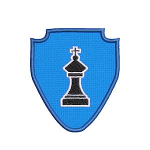 Black King Chess Piece Patch Embroidered DIY Iron-on/Sew-on Applique Backpack Bag Vest Jacket Clothing Jeans Hat Board Game Hobby Strategy