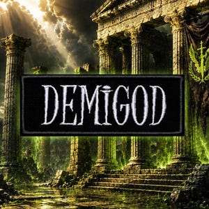 DEMIGOD Patch/Iron-On Patch/Geeks & Gamers/PC Console/Myth Legends/Embroidered Sew-On Applique for Clothing Vest/Jacket Hats Backpack