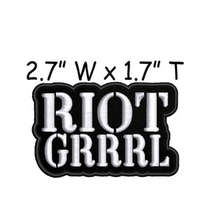 Riot Grrrl Patch Embroidered Iron-on/Sew-on DIY Applique Backpack Bag Battle Vest Jacket Clothing Jean Alternative Rock Music Goth Gothic