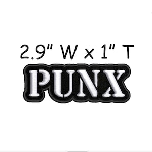 Punx Patch Embroidered Iron-on/Sew-on DIY Applique Backpack Bag Battle Vest Jacket Clothing Jean Alternative Rock Music Goth Gothic