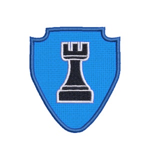 Black Rook Chess Piece Patch Embroidered DIY Iron-on/Sew-on Applique Backpack Bag Vest Jacket Clothing Jeans Hats Board Game Hobby Strategy