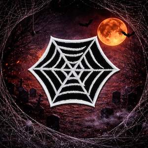 Spider Web Patch/Iron-On Patch/Halloween Decor/Black Widow/Sew-On Applique for Superhero Costume Clothing Vest/Jacket Hats Backpack