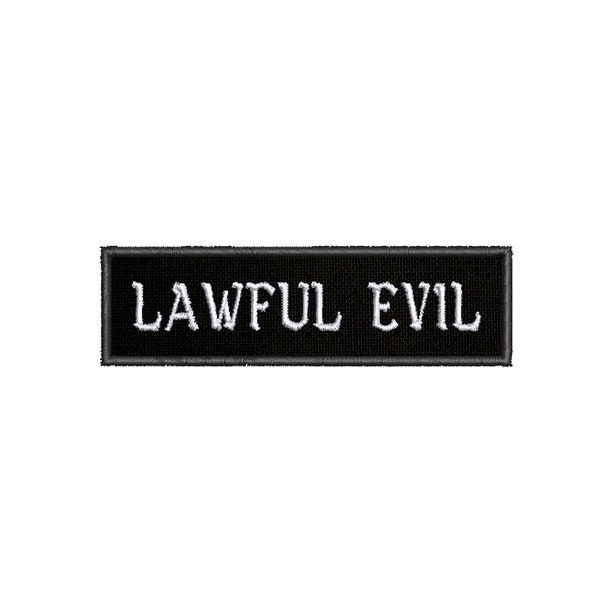 Lawful Evil Alignment Embroidered Iron On Patch Sew On Geeks Gamers Anime Pathfinder DND Custom Badge for Backpack Vest Jacket Clothing