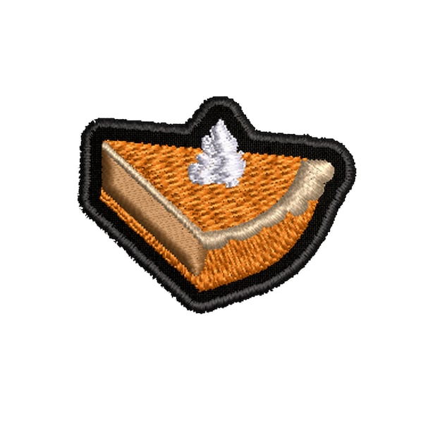 Slice of Pumpkin Pie Embroidered Iron On Patch Sew On Fall Halloween Desserts Food Baking Decorative for Backpack Bags Vest Jacket Clothing