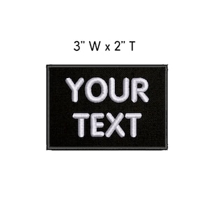 Custom Your Name Tag 3&quot; W x 2&quot; T White/Black Embroidered Iron On Patch Sew On for Uniform Luggage Costume Backpack Bag Vest Jacket Clothing