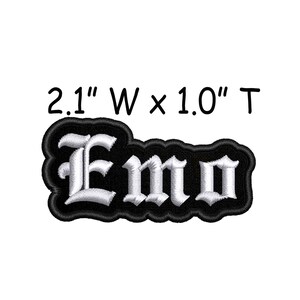 Emo Patch Embroidered Iron-on/Sew-on DIY Applique Backpack Bag Battle Vest Jacket Clothing Jean Alternative Rock Music Goth Gothic