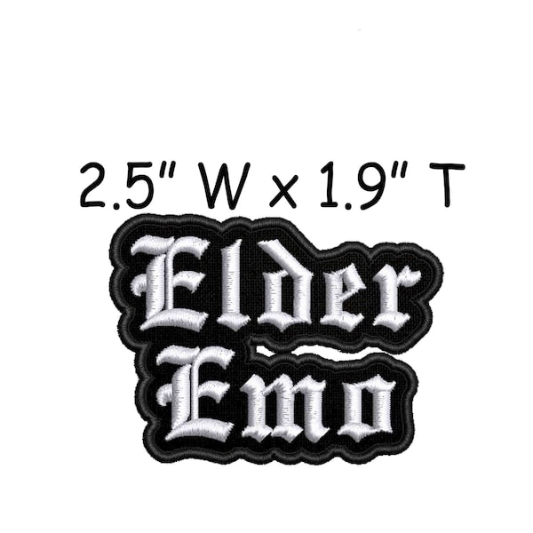 Elder Emo Patch Embroidered Iron-on/Sew-on DIY Applique Backpack Bag Battle Vest Jacket Clothing Jean Alternative Rock Music Goth Gothic