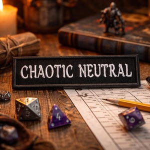 Chaotic Neutral Patch/Iron-On Patch/Geeks & Gamers/Pathfinder/DND Alignment Patch/Embroidered Sew On Applique for Clothing Vest Backpack