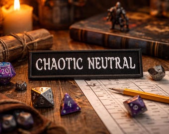Chaotic Neutral Patch/Iron-On Patch/Geeks & Gamers/Pathfinder/DND Alignment Patch/Embroidered Sew On Applique for Clothing Vest Backpack