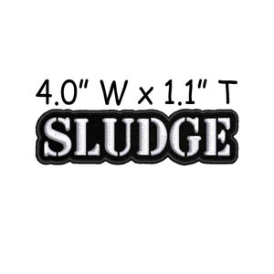 Sludge Patch Embroidered Iron-on/Sew-on DIY Applique Backpack Bag Battle Vest Jacket Clothing Jean Alternative Rock Music Goth Gothic