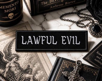 Lawful Evil Patch/Iron-On Patch/Geeks & Gamers/Anime/Pathfinder/DND Alignment Patch/Embroidered Sew On Applique for Clothing Vest Backpack