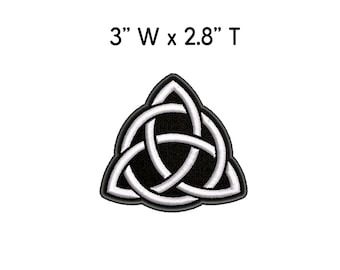 Applique brodée thermocollante Triquetra Trinity Knot Celtic pour veste de vêtements, signes chrétiens et symboles, coudre sur la broderie, insigne de motard