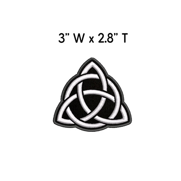 Triquetra Trinity Knot Celtic iron-on embroidered applique for Clothing Jacket, Christian Signs & Symbols, sew on embroidery, Biker Badge