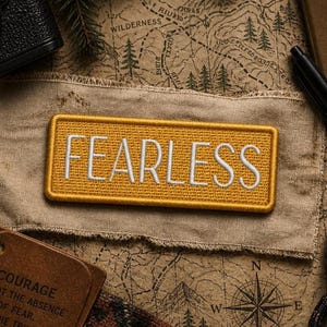 Fearless Patch/Iron-On Patch/Text Quotes/Embroidered Sew-On Applique for Clothing Vest/Jacket Hats Backpack