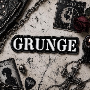 Grunge Patch/Iron-On Patch/Alternative Rock Music/Goth Gothic//Embroidered Sew-On Applique for Clothing Vest/Jacket Hats Backpack Bags Gear