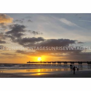 Jacksonville Beach, Pier Sunrise, Atlantic Ocean, Pier Art, Digital Download.