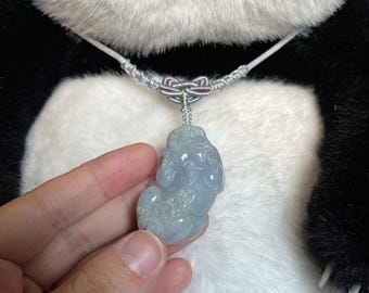 Guaranteed All Natual Untreated Burmese Jadeite Grade A Jade - A Pair of PiXiu Necklace Pendants