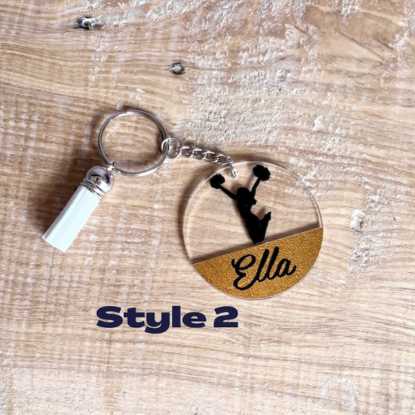 Personalised Cheerdance / Cheerleader keyring. Cheerdance or cheerleading gift idea