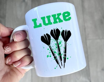 Personalised Darts Mug, Personalised Mug gift for darts players.