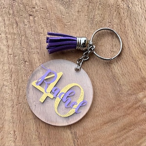 Llavero personalizado conmemorativo de cumpleaños o hito de 18, 21, 30, 40, 50 o 60 años. Regalo de cumpleaños personalizado para él o ella.
