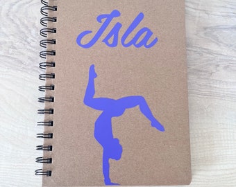 Personalised gymnast A5 spiral Kraft notebook / Personalised Gymnastics Notebook Gift / Gymnasts notepad / Gymnasts training diary
