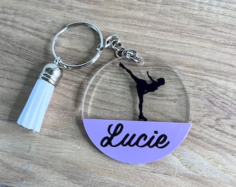 Personalised Ice skating / Ice skater keyring. Ice skating Gift Idea / Iceskating theme /Girl iceskating keyring / Keychain gift