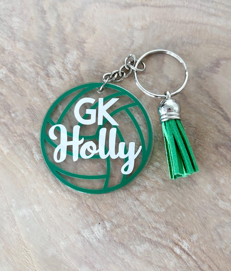 Personalised Netball Position Keyring / Personalised Netball Keychain ...