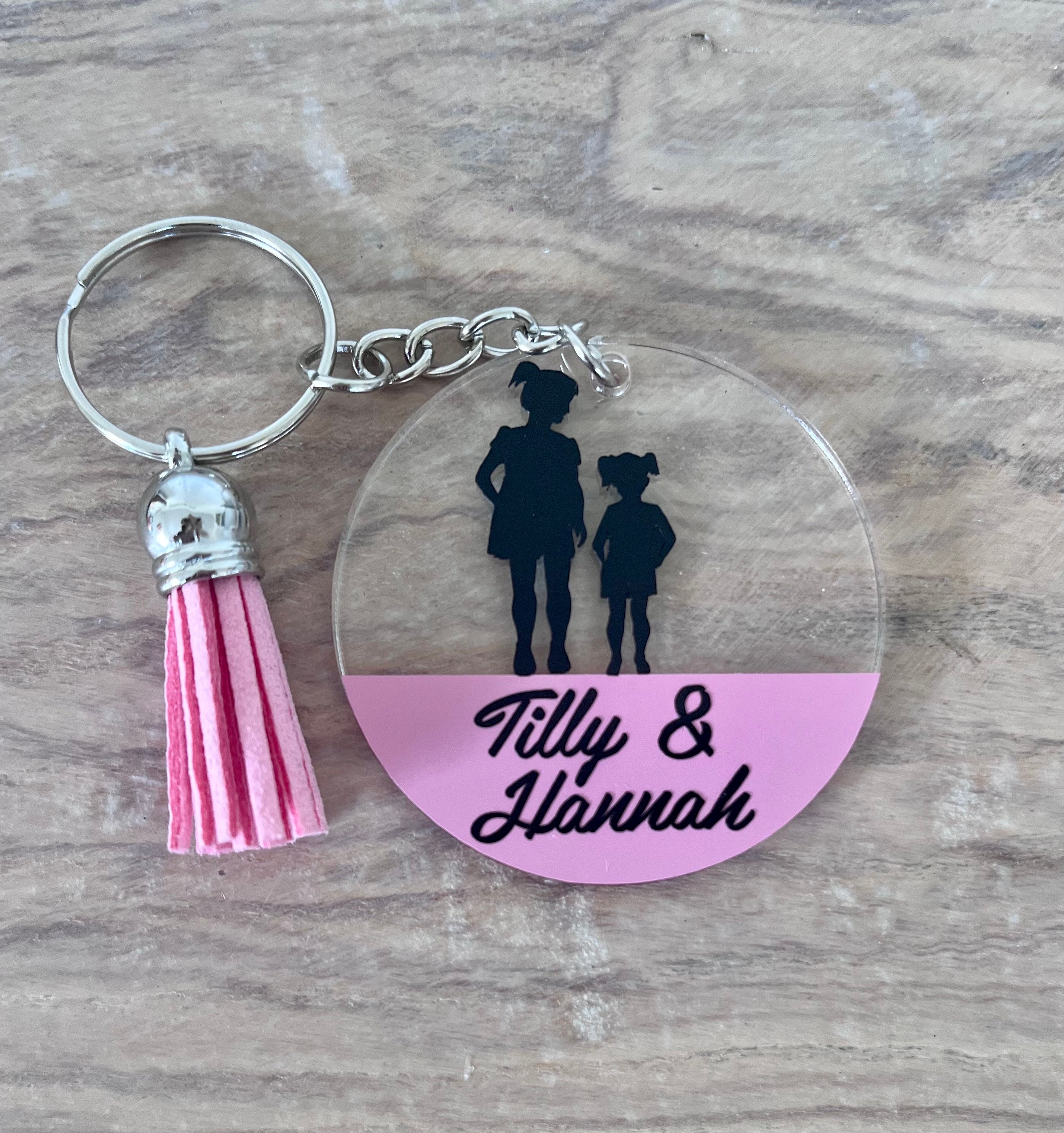 Personalised keyring for school buddies, friends, siblings, brother or sister gift. School buddy keyring / sibling gift / friendship keyring