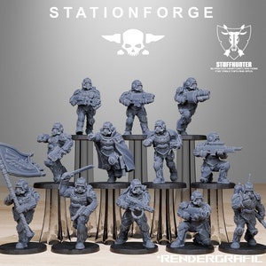GrimGuard Elites (12) - Station Forge - Scifi Wargaming Grimdark Grim Guard