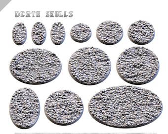 Death Skulls Designed Textured Bases Round Oval for Tabletop Wargaming
