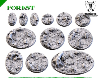Forest - Designed Structured Bases Round Oval for Tabletop Wargaming
