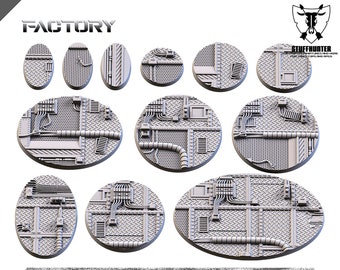 Factory - Designed Textured Bases Round Oval for Tabletop Wargaming