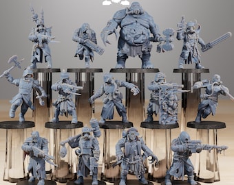 Grim Guard Corrupted (13) - Station Forge - Grimdark Tabletop Cultists Undead