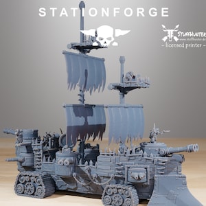 Orkaz Gobs Pearl Battle Ship - Station Forge - Scifi Orks Tabletop Wargaming Vehicle