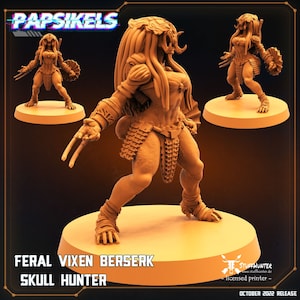 Feral Skull Hunter Vixen Berserk - Papsikels - Predator Tabletop Wargaming Sci-Fi Grimdark